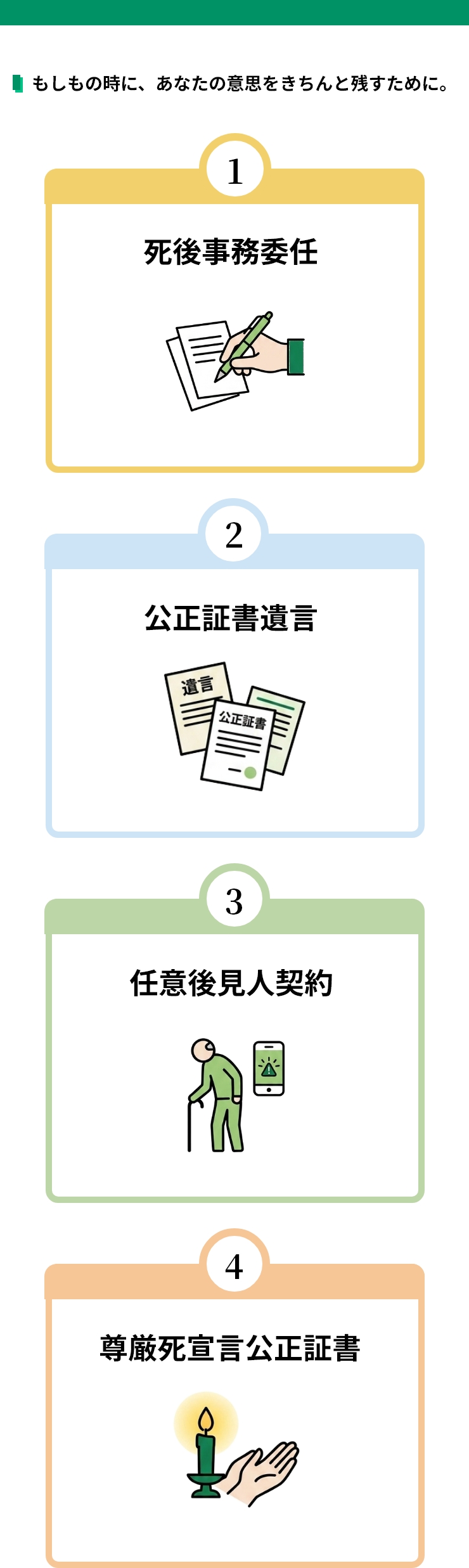 もしもの時に、あなたの意思をきちんと残すために。