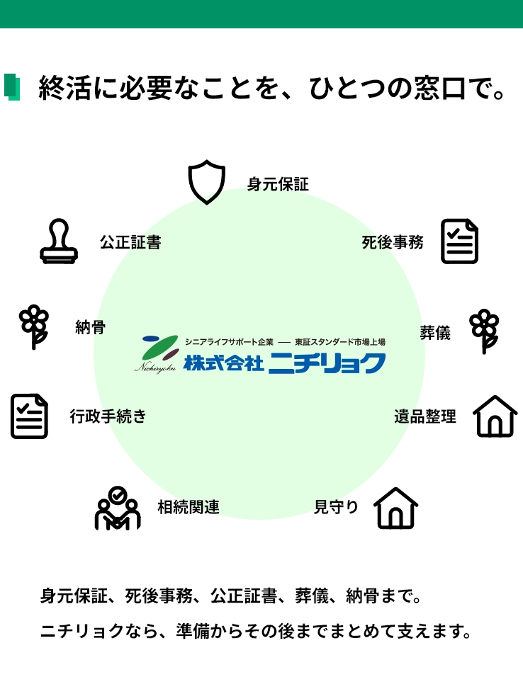 終活に必要なことを、ひとつの窓口で。